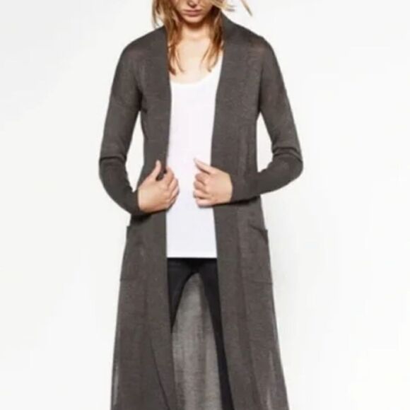 Zara Teen Girl's Fancy Collection Open Front Duster Cardigan Sweater Size 13/14 - Picture 1 of 7